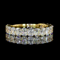 14K Yellow Gold 3/4 Eternity Band with Prong Set Cushion Brilliant Cut Lab Diamonds - 1.88 Carat Total Weight (Visible Face) - Covaloro Fine Jewelry