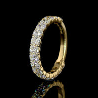 14K Yellow Gold 3/4 Eternity Band with Prong Set Cushion Brilliant Cut Lab Diamonds - 1.88 Carat Total Weight (Visible Face) - Covaloro Fine Jewelry