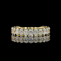 14K Yellow Gold 3/4 Eternity Band with Prong Set Oval Cut Lab Diamonds - 1.83 Carats Total Diamond Weight - Covaloro Fine Jewelry