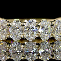 14K Yellow Gold 3/4 Eternity Band with Prong Set Oval Cut Lab Diamonds - 1.83 Carats Total Diamond Weight - Covaloro Fine Jewelry