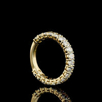 14K Yellow Gold 3/4 Eternity Band with Prong Set Oval Cut Lab Diamonds - 1.83 Carats Total Diamond Weight - Covaloro Fine Jewelry
