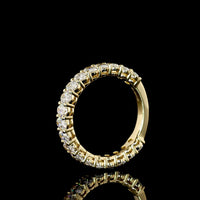 14K Yellow Gold 3/4 Eternity Band with Prong Set Oval Cut Lab Diamonds - 1.83 Carats Total Diamond Weight - Covaloro Fine Jewelry