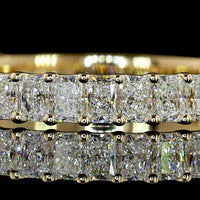 14K Yellow Gold 3/4 Eternity Band with Prong Set Radiant Cut Lab Diamonds - 1.10 Carat Total Weight E-F VS1 - Covaloro Fine Jewelry
