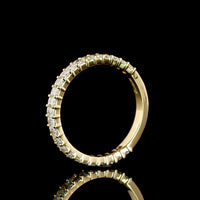 14K Yellow Gold 3/4 Eternity Band with Prong Set Radiant Cut Lab Diamonds - 1.10 Carat Total Weight E-F VS1 - Covaloro Fine Jewelry