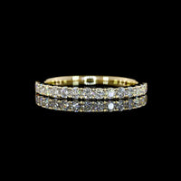 14K Yellow Gold 3/4 Eternity Band with Prong-Set Round Lab Diamonds - 15 Stones, 0.49 Carat Total Weight, E-F Color VS2 Clarity - Covaloro Fine Jewelry