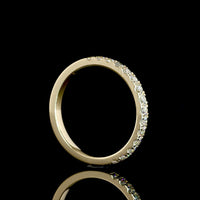 14K Yellow Gold 3/4 Eternity Band with Prong-Set Round Lab Diamonds - 15 Stones, 0.49 Carat Total Weight, E-F Color VS2 Clarity - Covaloro Fine Jewelry
