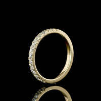 14K Yellow Gold 3/4 Eternity Band with Prong-Set Round Lab Diamonds - 15 Stones, 0.49 Carat Total Weight, E-F Color VS2 Clarity - Covaloro Fine Jewelry