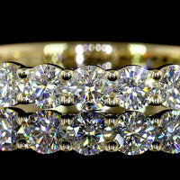 14K Yellow Gold 3/4 Eternity Band with Round Brilliant Cut Lab Diamonds - 1.06 Carats Total Diamond Weight - Covaloro Fine Jewelry