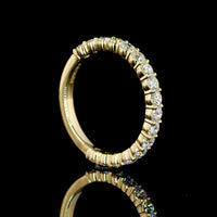 14K Yellow Gold 3/4 Eternity Band with Round Brilliant Cut Lab Diamonds - 1.06 Carats Total Diamond Weight - Covaloro Fine Jewelry