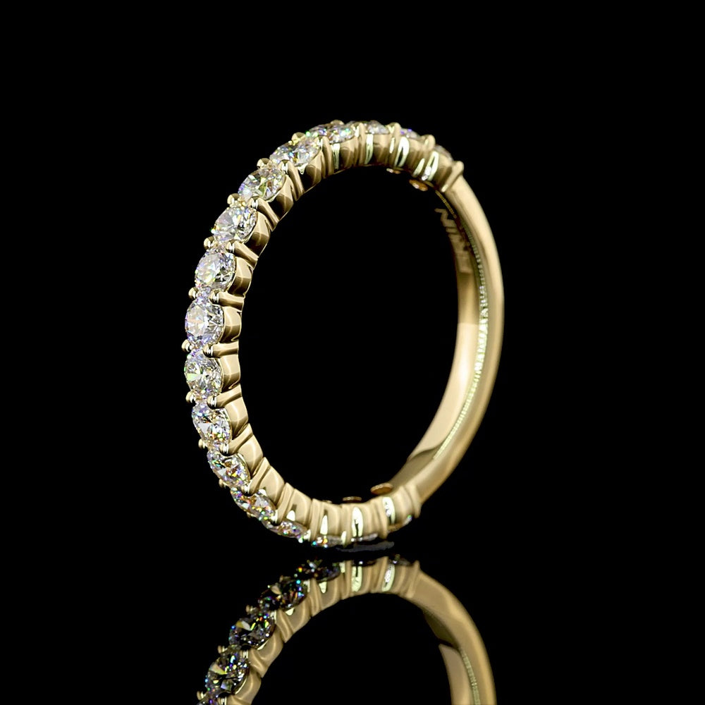 14K Yellow Gold 3/4 Eternity Band with Round Brilliant Cut Lab Diamonds - 1.06 Carats Total Diamond Weight - Covaloro Fine Jewelry