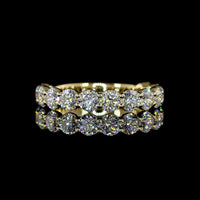 14K Yellow Gold 3/4 Eternity Band with Round Brilliant Lab Diamonds - 1.73 Carats Total Diamond Weight - Covaloro Fine Jewelry
