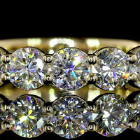 14K Yellow Gold 3/4 Eternity Band with Round Brilliant Lab Diamonds - 1.73 Carats Total Diamond Weight - Covaloro Fine Jewelry