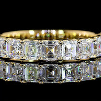 14K Yellow Gold 3/4 Eternity Band with U-Prong Set Asscher Cut Lab Diamonds - 1.96 Carats Total Diamond Weight - Covaloro Fine Jewelry