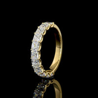 14K Yellow Gold 3/4 Eternity Band with U-Prong Set Asscher Cut Lab Diamonds - 1.96 Carats Total Diamond Weight - Covaloro Fine Jewelry