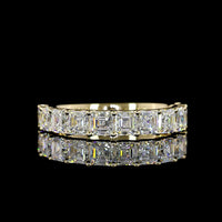 14K Yellow Gold 3/4 Eternity Band with U-Prong Set Asscher Cut Lab Diamonds - 2.20 Carats Total Diamond Weight - Covaloro Fine Jewelry