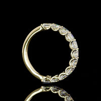 14K Yellow Gold 3/4 Eternity Band with U-Prong Set Asscher Cut Lab Diamonds - 2.20 Carats Total Diamond Weight - Covaloro Fine Jewelry