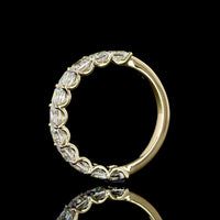 14K Yellow Gold 3/4 Eternity Band with U-Prong Set Asscher Cut Lab Diamonds - 2.20 Carats Total Diamond Weight - Covaloro Fine Jewelry