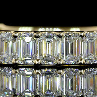 14K Yellow Gold 3/4 Eternity Band with U-Prong Set Emerald Cut Lab Diamonds - 2.09 Carat Total Weight, E-F Color VS Clarity - Covaloro Fine Jewelry