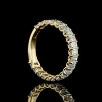 14K Yellow Gold 3/4 Eternity Band with U-Prong Set Emerald Cut Lab Diamonds - 2.09 Carat Total Weight, E-F Color VS Clarity - Covaloro Fine Jewelry