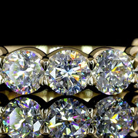 14K Yellow Gold 3/4 Eternity Band with U-Prong Set Round Brilliant Lab Diamonds - 3.30 Carat Total Weight - Covaloro Fine Jewelry