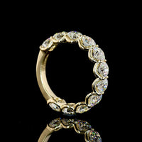 14K Yellow Gold 3/4 Eternity Band with U-Prong Set Round Brilliant Lab Diamonds - 3.30 Carat Total Weight - Covaloro Fine Jewelry