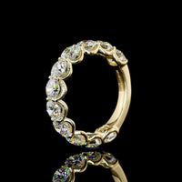14K Yellow Gold 3/4 Eternity Band with U-Prong Set Round Brilliant Lab Diamonds - 3.30 Carat Total Weight - Covaloro Fine Jewelry