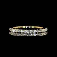 14K Yellow Gold 3/4 Eternity Band with U-Prong Set Round Lab Diamonds - 0.31 Carat Total Weight - Covaloro Fine Jewelry