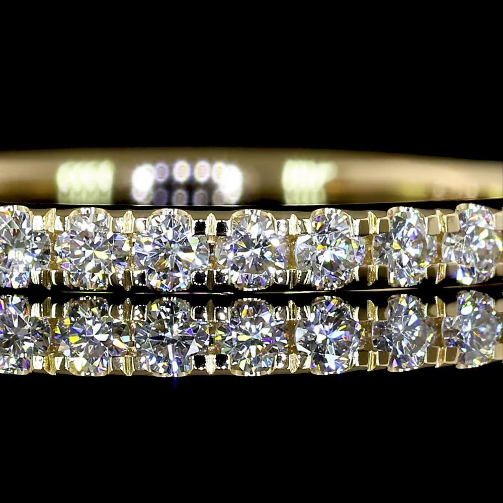14K Yellow Gold 3/4 Eternity Band with U-Prong Set Round Lab Diamonds - 0.31 Carat Total Weight - Covaloro Fine Jewelry