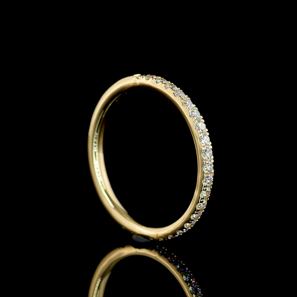 14K Yellow Gold 3/4 Eternity Band with U-Prong Set Round Lab Diamonds - 0.31 Carat Total Weight - Covaloro Fine Jewelry