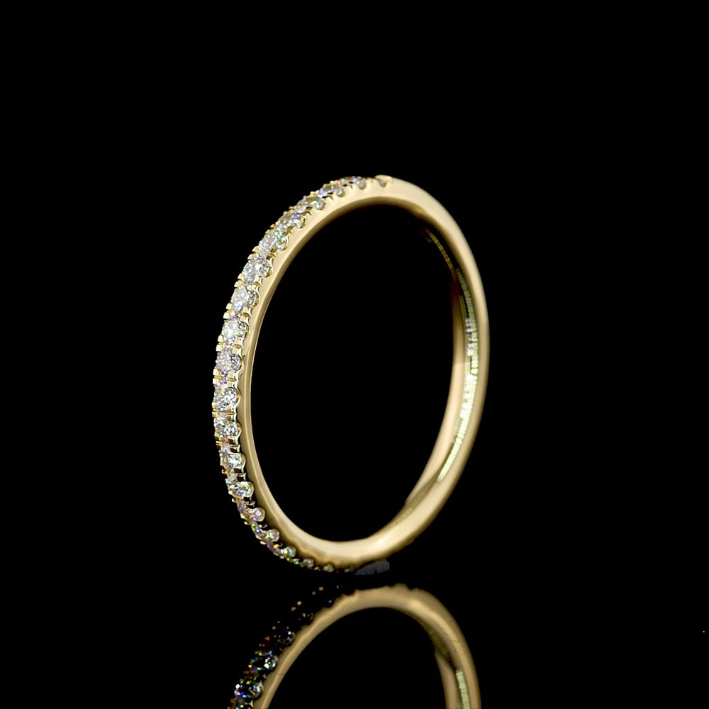 14K Yellow Gold 3/4 Eternity Band with U-Prong Set Round Lab Diamonds - 0.31 Carat Total Weight - Covaloro Fine Jewelry