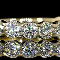 14K Yellow Gold 3/4 Eternity Band with U-Prong Set Round Lab Diamonds - 1.36 Carat Total Weight - Covaloro Fine Jewelry