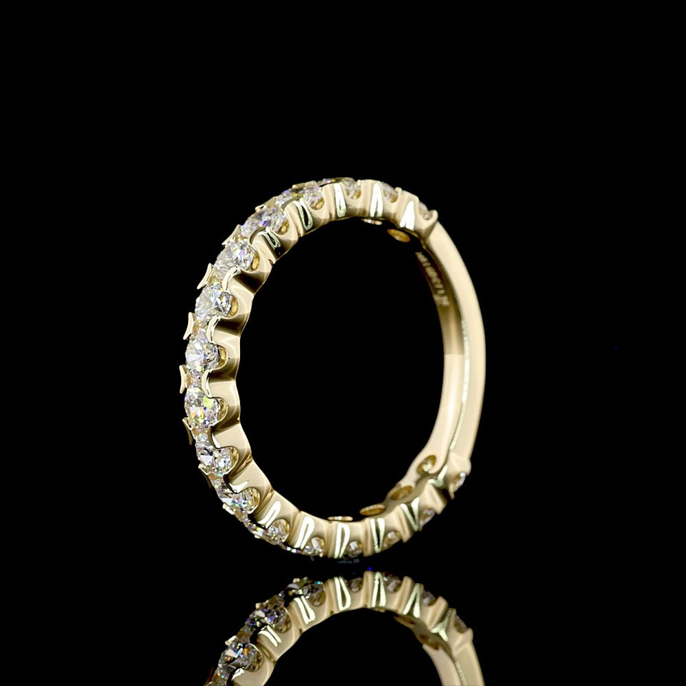 14K Yellow Gold 3/4 Eternity Band with U-Prong Set Round Lab Diamonds - 1.36 Carat Total Weight - Covaloro Fine Jewelry