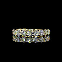 14K Yellow Gold 3/4 Eternity Band with U-Prong Set Round Lab Diamonds - 2.07 Carats Total Diamond Weight - Covaloro Fine Jewelry