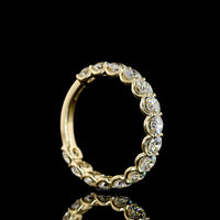 14K Yellow Gold 3/4 Eternity Band with U-Prong Set Round Lab Diamonds - 2.07 Carats Total Diamond Weight - Covaloro Fine Jewelry