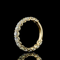 14K Yellow Gold 3/4 Eternity Band with U-Prong Set Round Lab Diamonds - 2.07 Carats Total Diamond Weight - Covaloro Fine Jewelry
