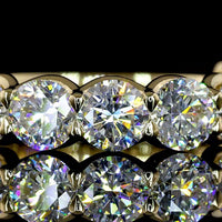 14K Yellow Gold 3/4 Eternity Band with U-Prong Set Round Lab Diamonds - 3.59 Carats Total Diamond Weight - Covaloro Fine Jewelry