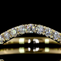 14K Yellow Gold 3/4 Eternity Contour Band with 23 Round Brilliant Cut Lab Diamonds - 0.42 Carat Total Weight, E-F Color VS Clarity - Covaloro Fine Jewelry