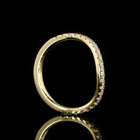 14K Yellow Gold 3/4 Eternity Contour Band with 23 Round Brilliant Cut Lab Diamonds - 0.42 Carat Total Weight, E-F Color VS Clarity - Covaloro Fine Jewelry