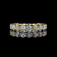 14K Yellow Gold 3/4 Round Eternity Band with 15 Round Brilliant Cut Lab Diamonds - 2.13 Carats Total Diamond Weight - Covaloro Fine Jewelry