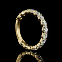 14K Yellow Gold 3/4 Round Eternity Band with 15 Round Brilliant Cut Lab Diamonds - 2.13 Carats Total Diamond Weight - Covaloro Fine Jewelry