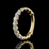 14K Yellow Gold 3/4 Round Eternity Band with 15 Round Brilliant Cut Lab Diamonds - 2.13 Carats Total Diamond Weight - Covaloro Fine Jewelry