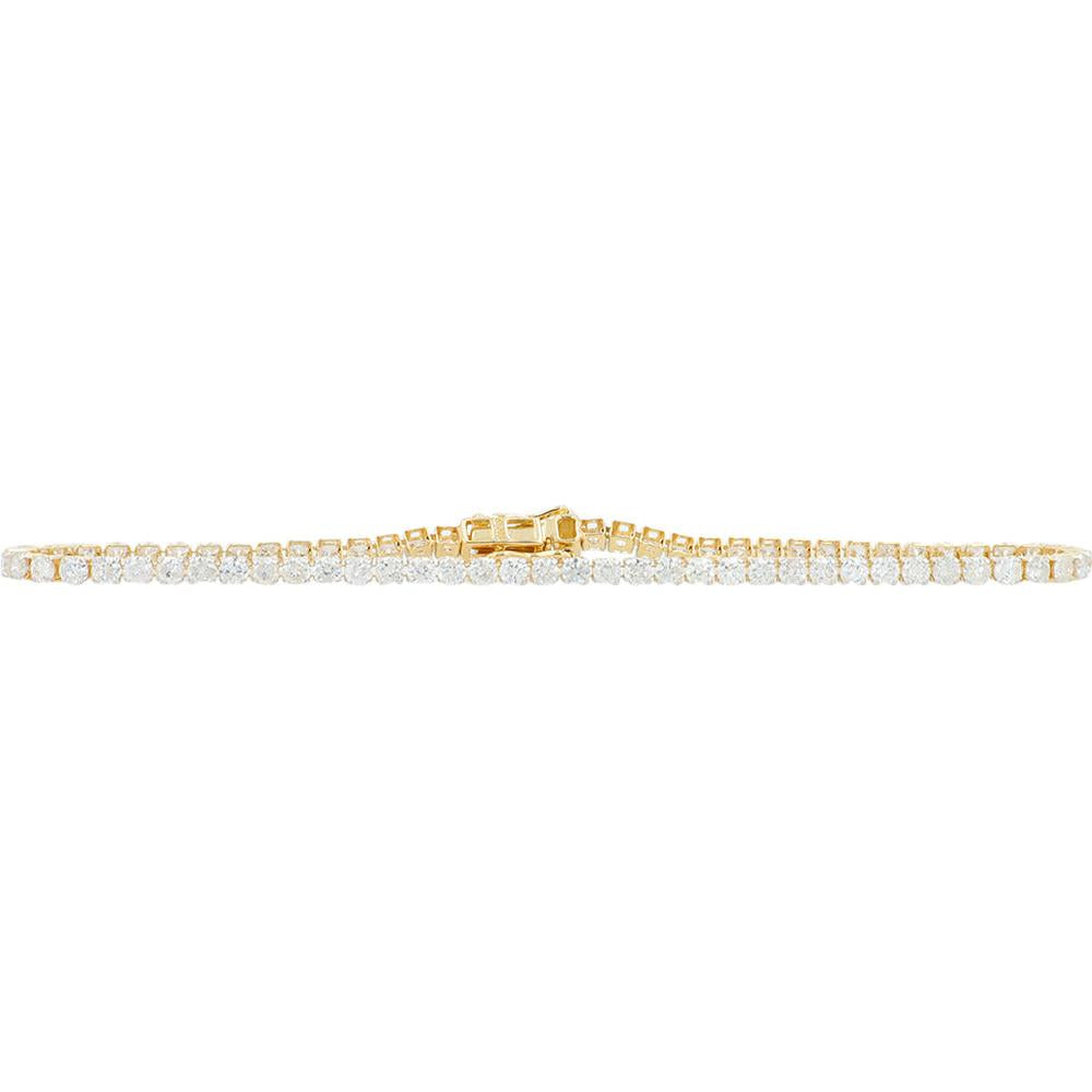 14K Yellow Gold 3.50 Carat Total Diamond Tennis Bracelet - Prong Set Round Diamonds