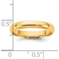 14K Yellow Gold 3.5mm Comfort Fit Wedding Band - Domed Profile, Polished Finish by Luciano & Cie