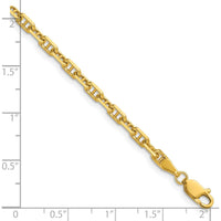 14K Yellow Gold 3.5mm Diamond-Cut Mariner Anchor Chain Bracelet - 7" Length by Oro Pregiato