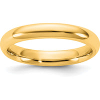 14K Yellow Gold 3.5mm Domed Comfort Fit Wedding Band by Luciano & Cie