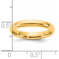 14K Yellow Gold 3.5mm Domed Comfort Fit Wedding Band by Luciano & Cie