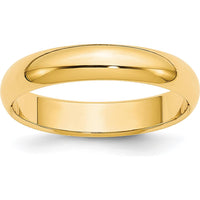 14K Yellow Gold 3.5mm Domed Half Round Band - Unisex Wedding Ring by Luciano & Cie