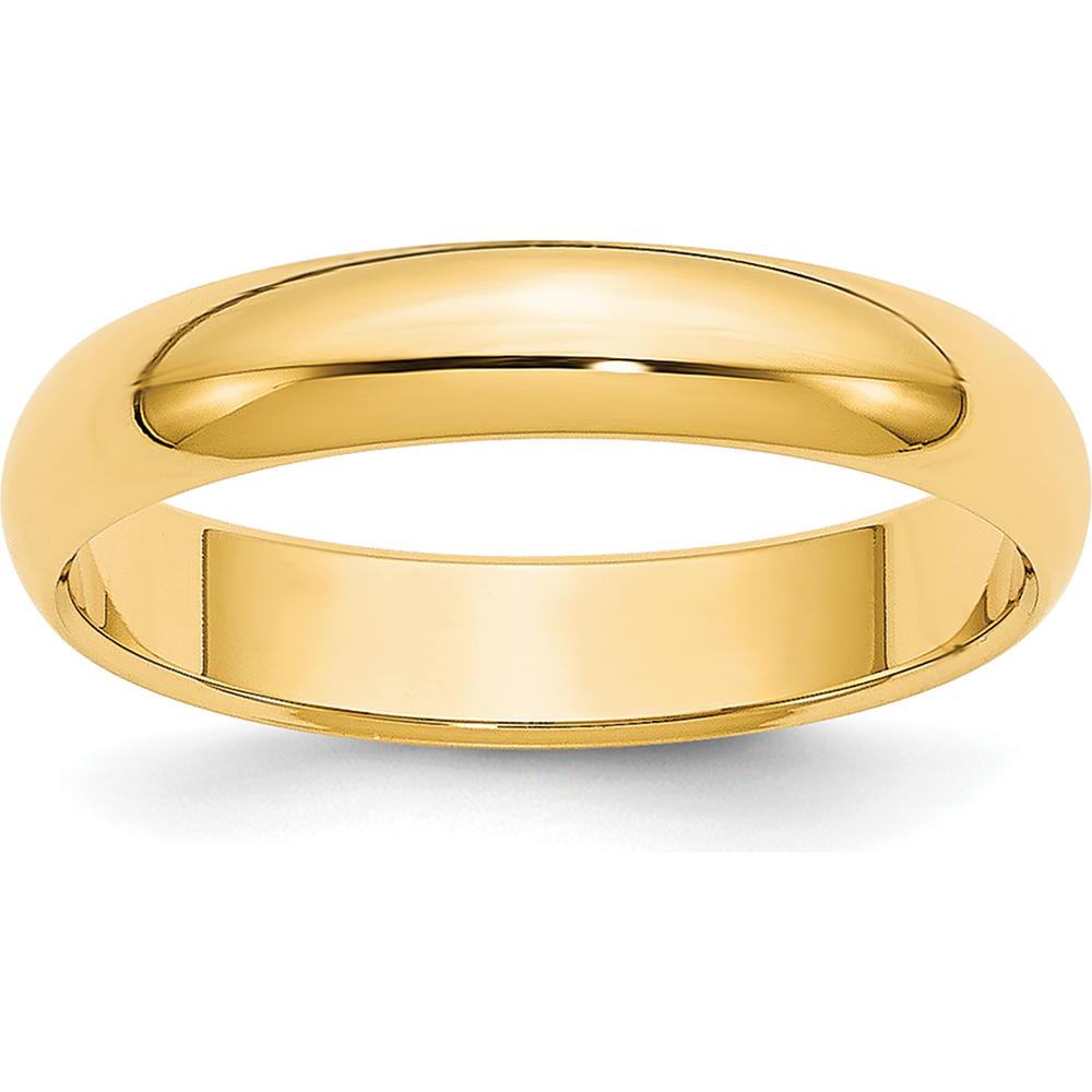 14K Yellow Gold 3.5mm Domed Half Round Band - Unisex Wedding Ring by Luciano & Cie