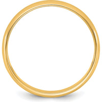 14K Yellow Gold 3.5mm Domed Half Round Band - Unisex Wedding Ring by Luciano & Cie
