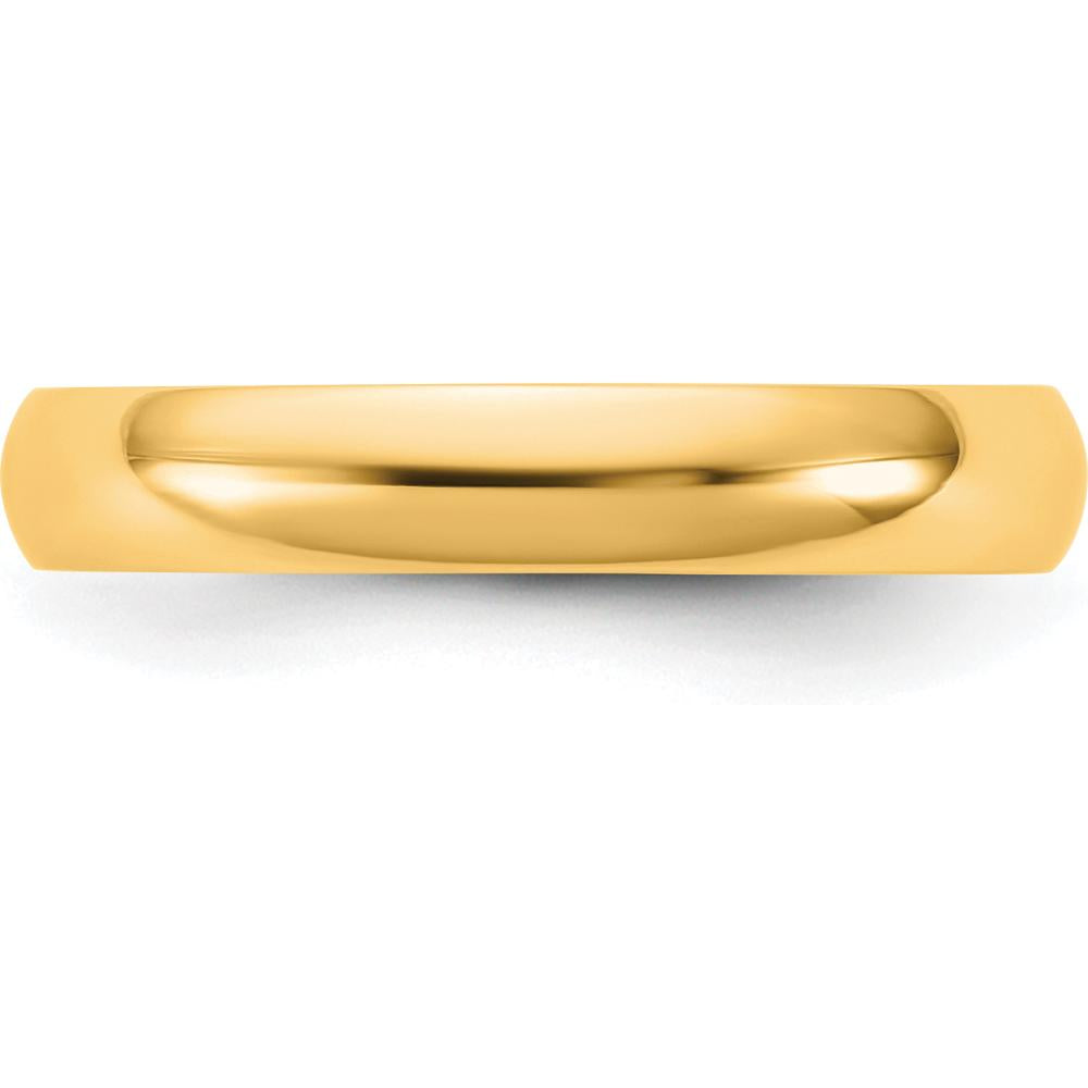 14K Yellow Gold 3.5mm Domed Half Round Band - Unisex Wedding Ring by Luciano & Cie